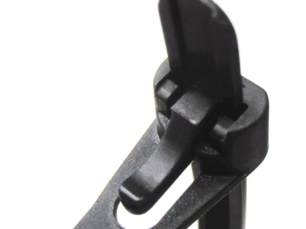 Close up of a black cable tie